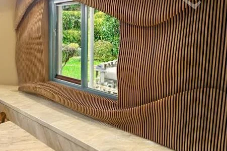 Parametric CNC wall system around a window