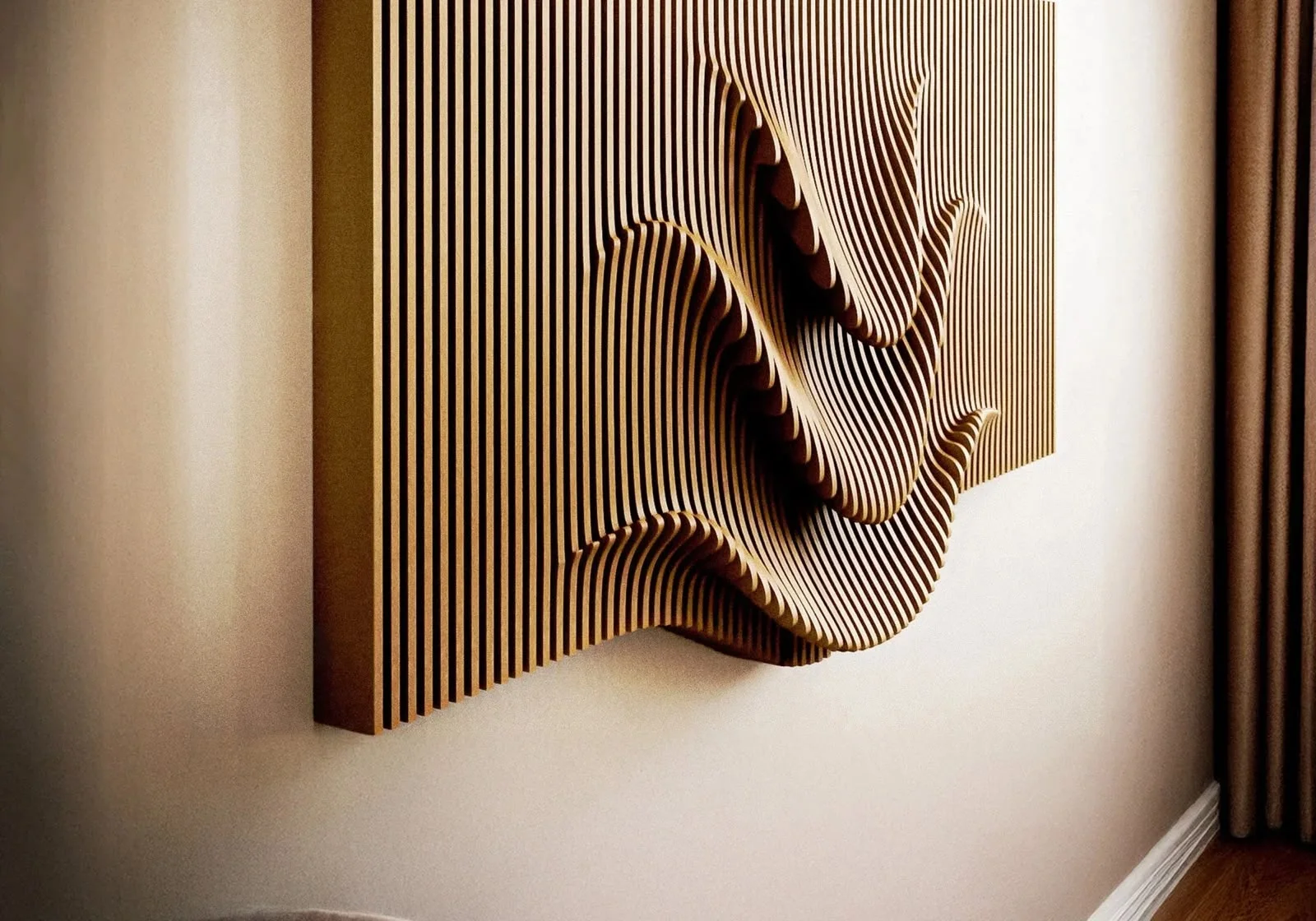 Parametric CNC sculptural wall fabrication